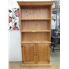 Image 1 : Pine Bookshelf with 2 Door Storage in Base