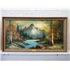 Image 1 : Large R. King Painting of Forest & Mountain