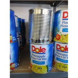 Eight 2.84 L Cans of Dole Pineapple Pizza Cut Bits