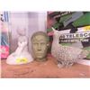 Image 1 : 11" Concrete Angel, Clay Head & Resin Duck