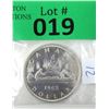 Image 1 : 1962 Canadian 80% Silver Canoe Dollar