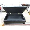 Image 2 : Large Black Leather Stylus Storage Ottoman