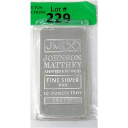 10 Oz Johnson Matthey .999 Silver Bar