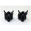 Image 1 : 2 New Black Satanic Goat Head Bikers Ring