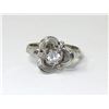 Image 1 : 18KT White Gold Ring with White Topaz Stone