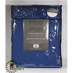NEW 3PC QUEEN SIZE QUILT SET