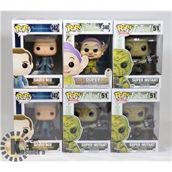 BOX OF 6 FUNKO POP VINYL FIGURES