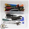Image 1 : PLASTIC CONTAINER OF ASSORTED TOOLS.
