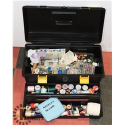 LARGE TOOL BOX FILLED W/ SEWING SUPPLIES