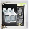 Image 1 : WHITE FINISH OUTDOOR WALL LANTERN TWIN PACK