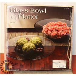 GLASS BOWL PLATTER.