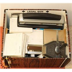BOX OF ASSORTED OFFICE ITEMS
