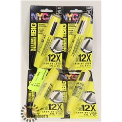 LOT OF 4 NYC BIG BOLD VOLUME BY THE LASH MASCARA