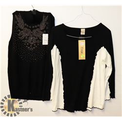 2 LADIES SHIRTS - ONE SIZE SMALL, ONE UNKNOWN SIZE