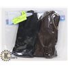 Image 1 : 2 PACK LADIES LEATHER GLOVES SMALL
