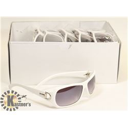 BOX OF WHITE OVAL FRAME SUNGLASSES WITH