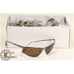 BOX OF AMBER LENS DESIGNER SUNGLASSES