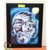 Image 1 : FRAMED HOLOGRAPHIC NATIVE AMERICAN