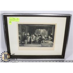 FRAMED STEEL ENGRAVING 1865 FALSTAFF AND HIS