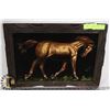 Image 1 : VINTAGE VELVET HORSE PAINTING
