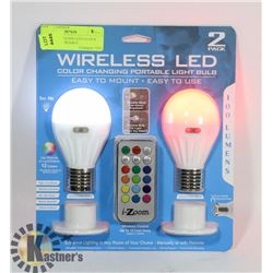 NEW 2PC WIRELESS LED COLOUR CHANGING PORTABLE