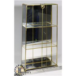 3 TIER BRASS & GLASS DISPLAY SHELF
