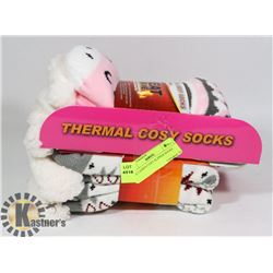 2PK LADIES COZY SLIPPER SOCKS