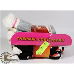 2PK LADIES COZY SLIPPER SOCKS