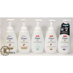 LOT OF ASSORTED DOVE SHOWER FOAM PRODUCT