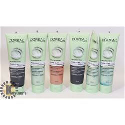 LOT OF ASSORTED LOREAL PURE CLAY CLEANSER PRODUCT