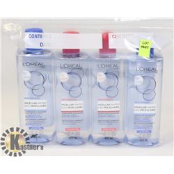 4 BOTTLES OF LOREAL MICELLAR WATER CLEANSER