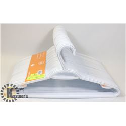 NEW 30 PACK OF WHITE CLOTHES HANGERS -