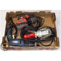 LARGE TOOL LOT INCLUDING B/D PALM SANDER,