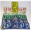 Image 1 : FLAT W/ 12 ASSORTED VINTAGE ALBERTA LICENSE PLATES