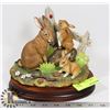 Image 1 : RABBIT FAMILY SCULPTURE BY ANDREA W/ WOODEN