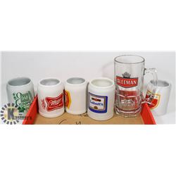 BOX OF VARIOUS BEER STEINS