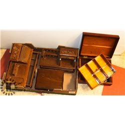 FLAT OF WOOD JEWELRY BOXES