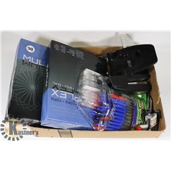 FLAT OF VARIOUS OFFICE SUPPLIES, INCLUDES HOLE