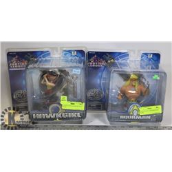 LOT OF 2 JUSTICE LEAGUE FIGURES-AQUA MAN IS DAMAGED