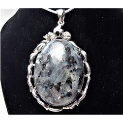 6)  VERY LARGE OVAL NATURAL LABRADORITE