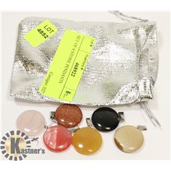 SET OF 6 STONE PENDANTS