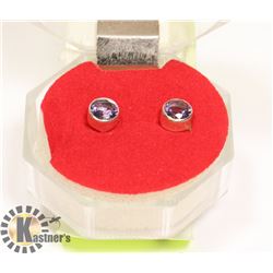 PURPLE CZ STUDDED EARRINGS