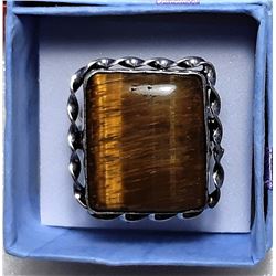 24) SILVER TONE AND NATURAL SQUARE