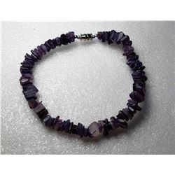 19)  NATURAL AMETHYST CHIP 9" BRACELET