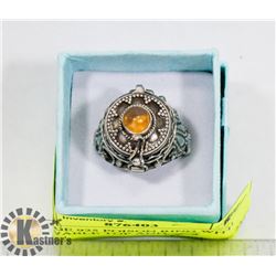 VINTAGE 925 POISON RING WITH REMOVABLE TOP AND