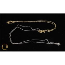 #8-STERLING SILVER NECKLACE 2PCS 18"