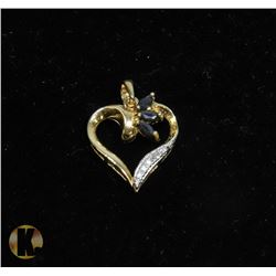 #47-DARK BLUE TOPAZ & CZ PENDANT