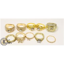 LOT OF GOLD PLATED RINGS