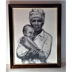 7)  FRAMED UNDER GLASS JAMAICAN