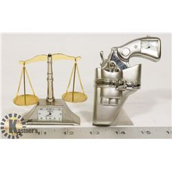 PAIR OF MINIATURE CLOCKS